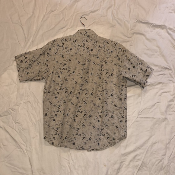 Beige Leaf-patterned Button Up Shirt - Picture 2 of 3